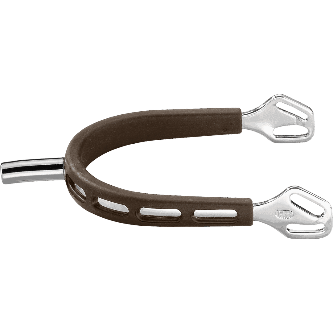 ULTRA fit BROWN GRIP spurs with Balkenhol fastening - Stainless steel, 25 mm flat