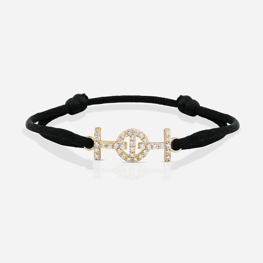 Challenge Cord Bracelet in Yellow Gold with Diamonds