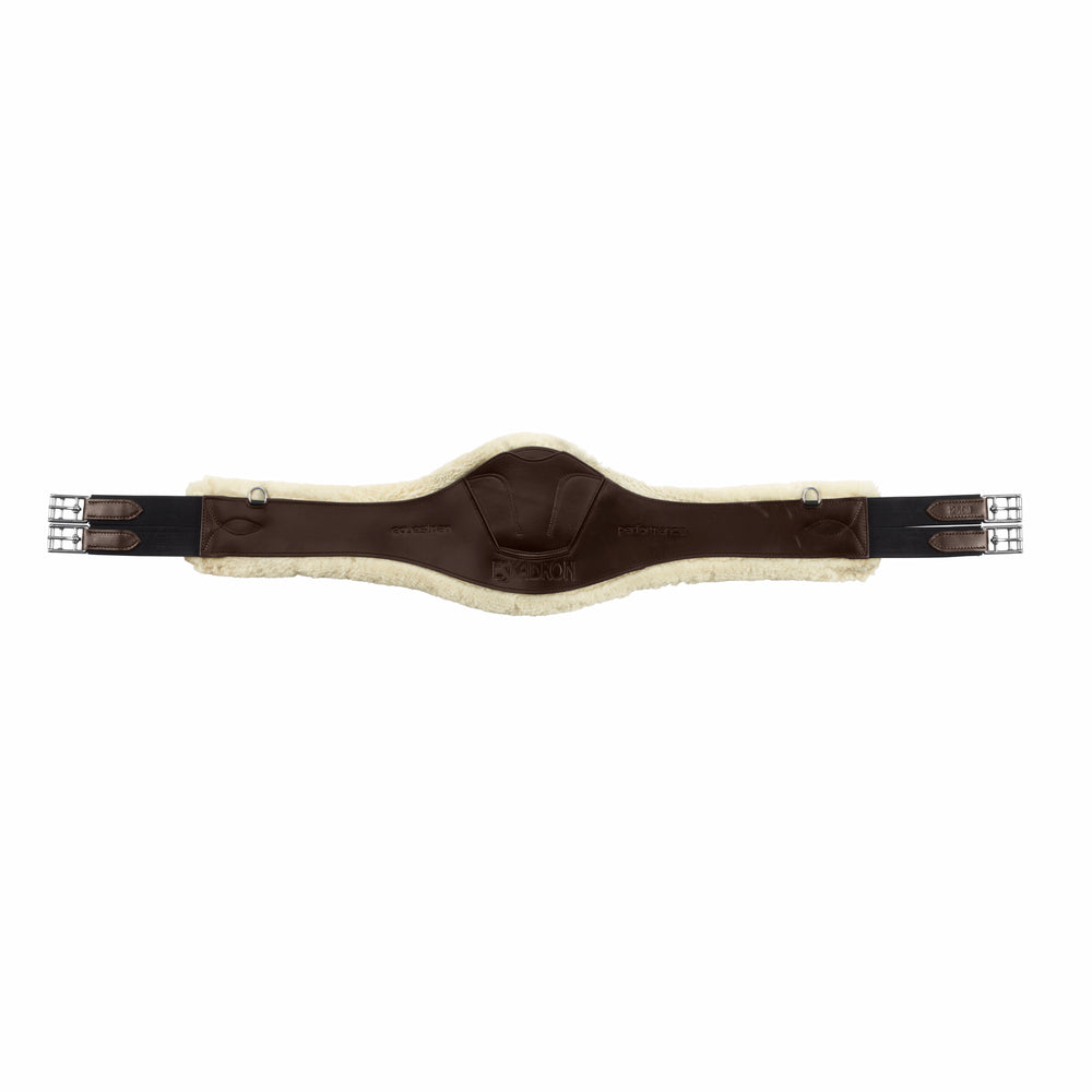 Saddle Girth LEATHER GIRTH LONG CORE with faux fur