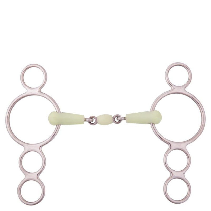 Double jointed four ring gag apple mouth - 18 mm
