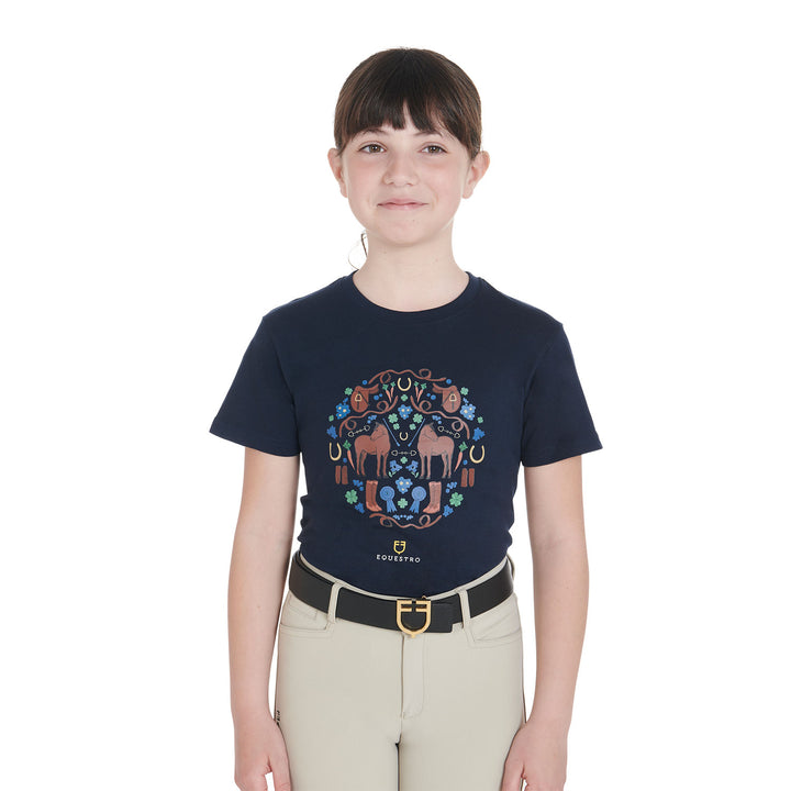 Kids' slim fit t-shirt with stable decoration