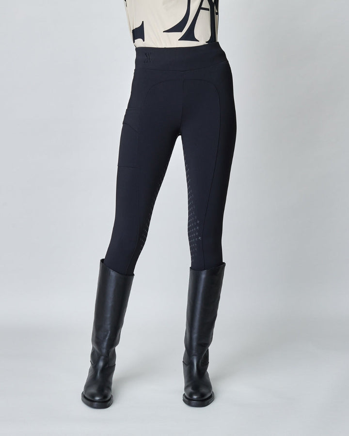 Compression pull-on riding leggings full grip