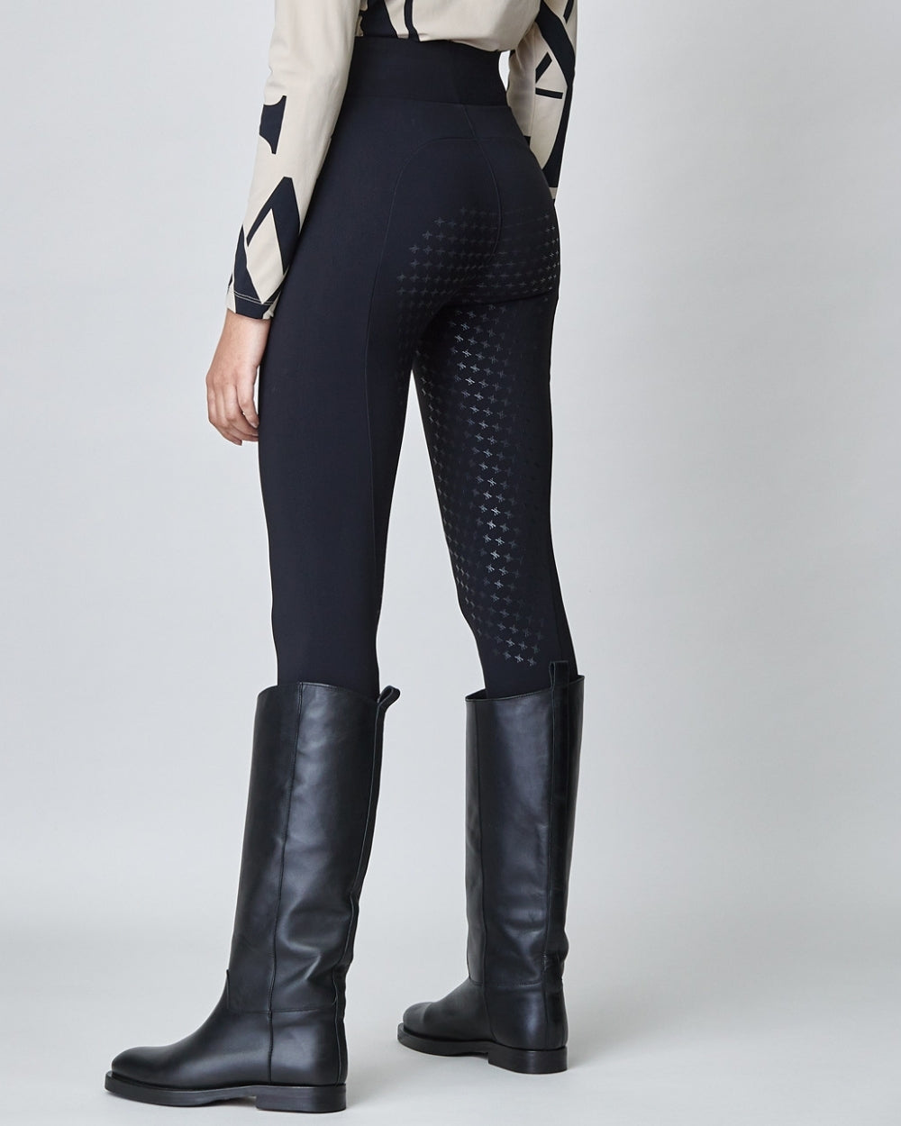 Compression pull-on riding leggings knee grip