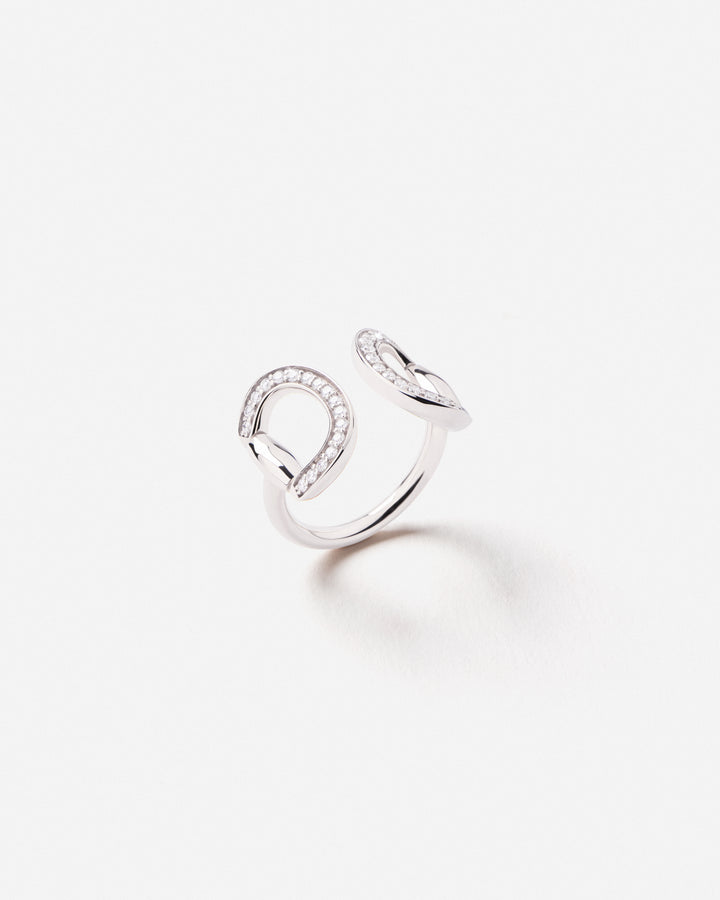 Connection Ring with White Diamonds