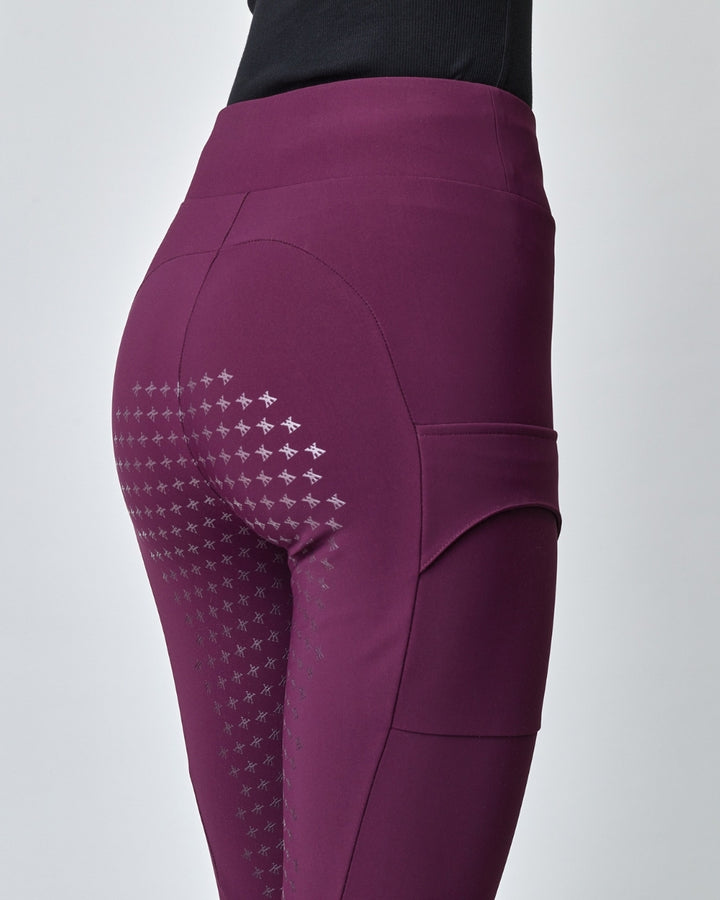 Compression pull-on riding leggings full grip