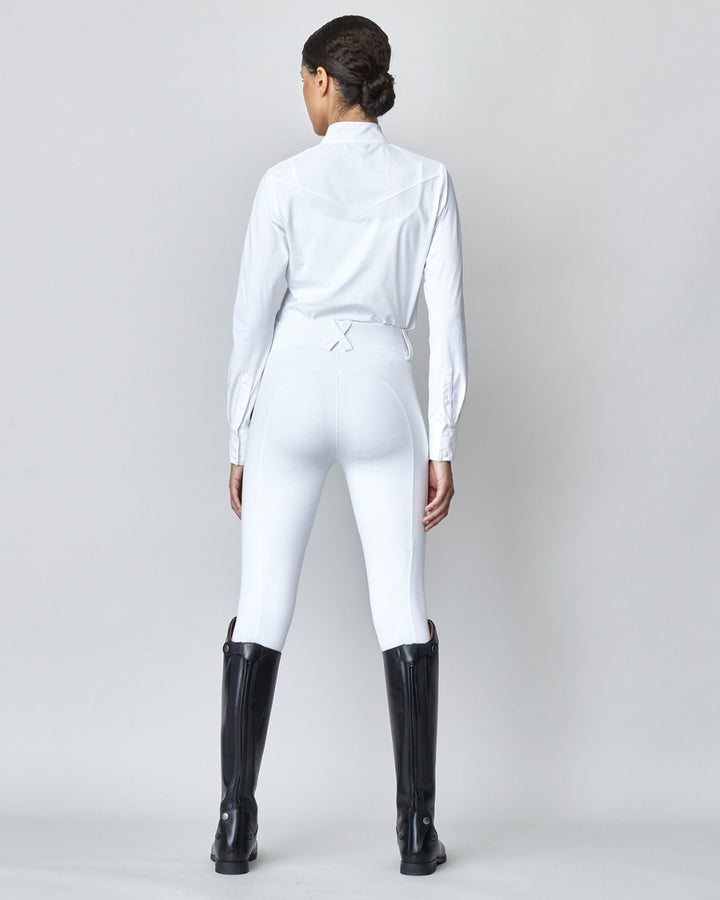 Compression performance riding breeches knee grip