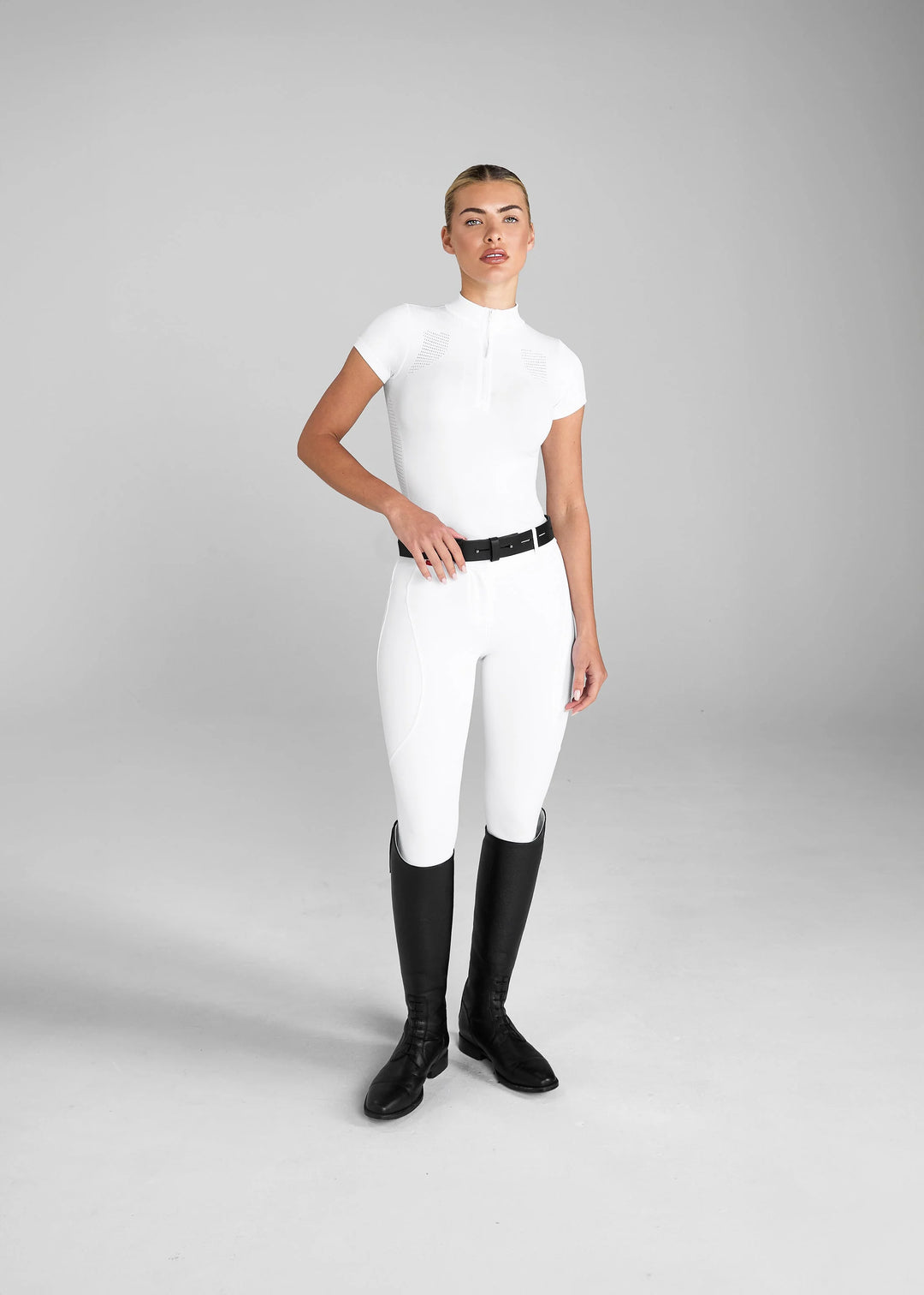 White 3D Woven Show Shirt