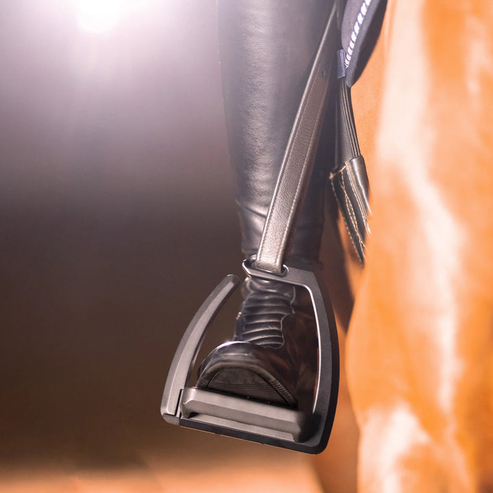 Aero-Stirrups With Spikes Black Anodized - Size 120 mm