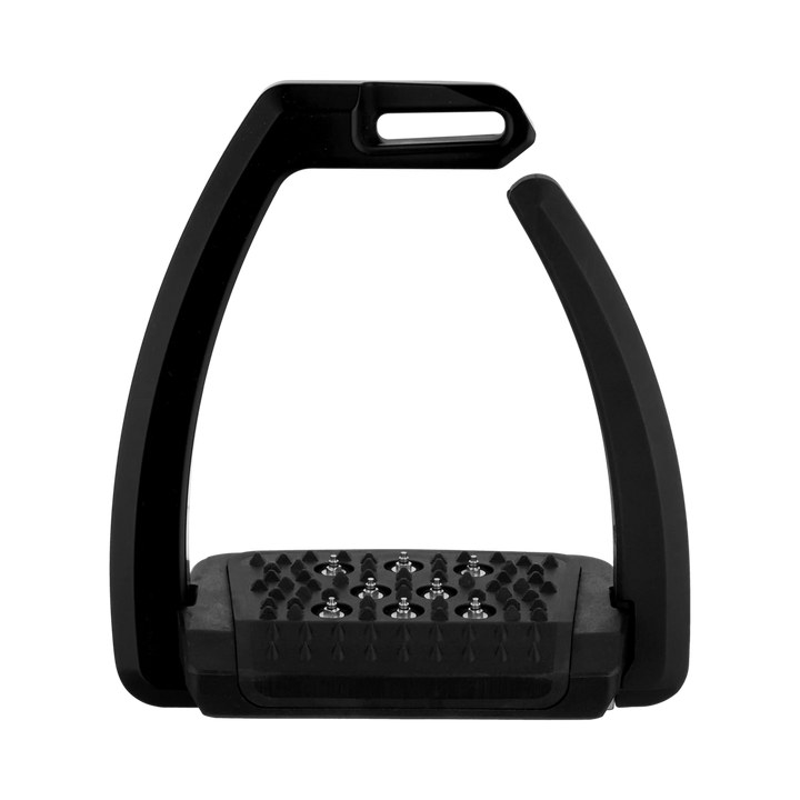 Aero-Stirrups With Spikes Black Anodized - Size 120 mm
