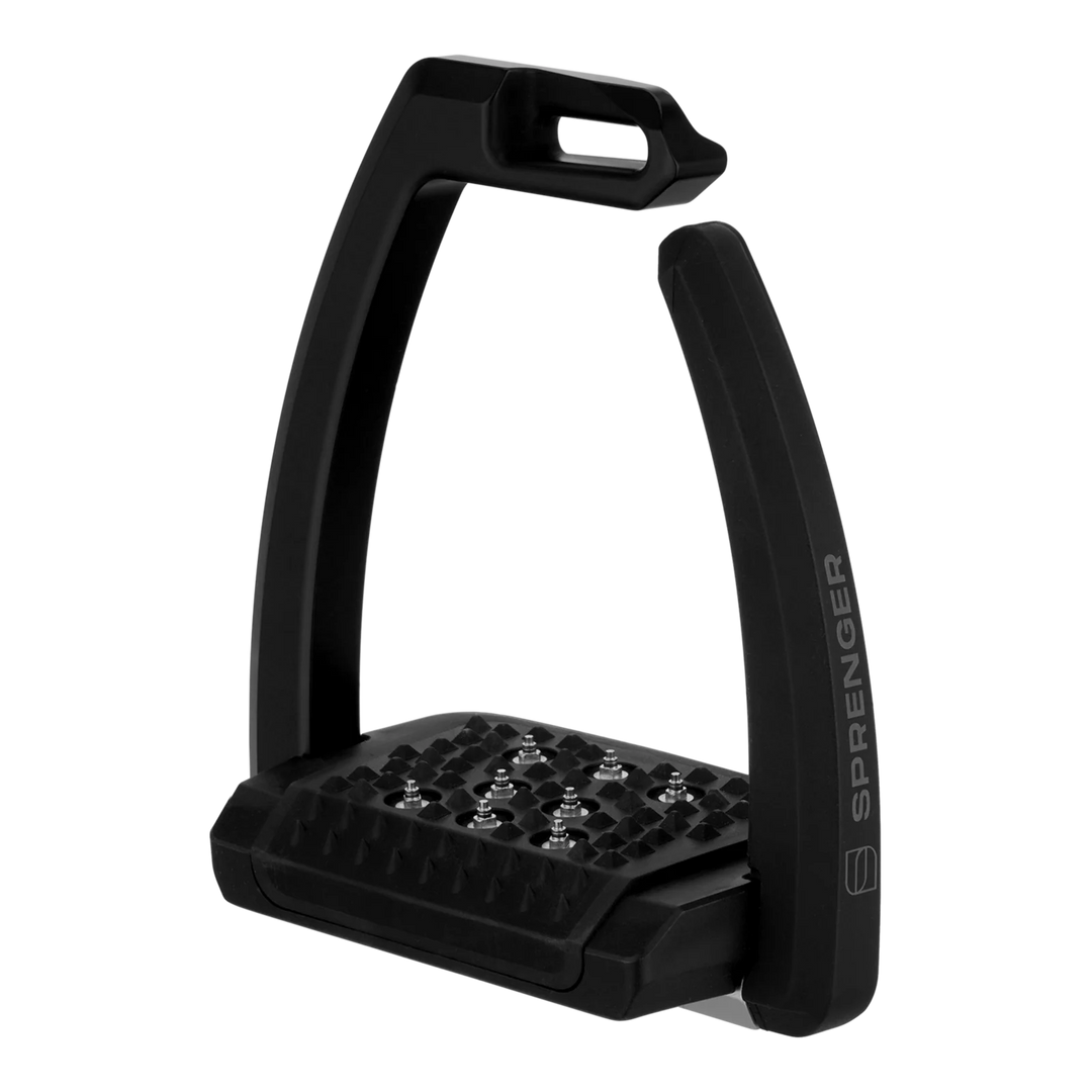 Aero-Stirrups With Spikes Black Anodized - Size 120 mm
