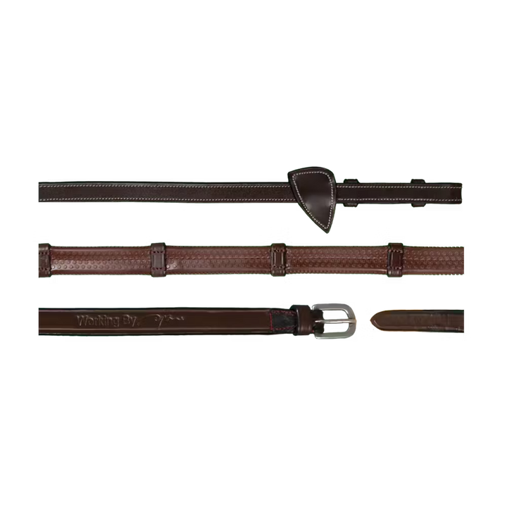 1/2" Rubber Reins With 7 Leather Loops