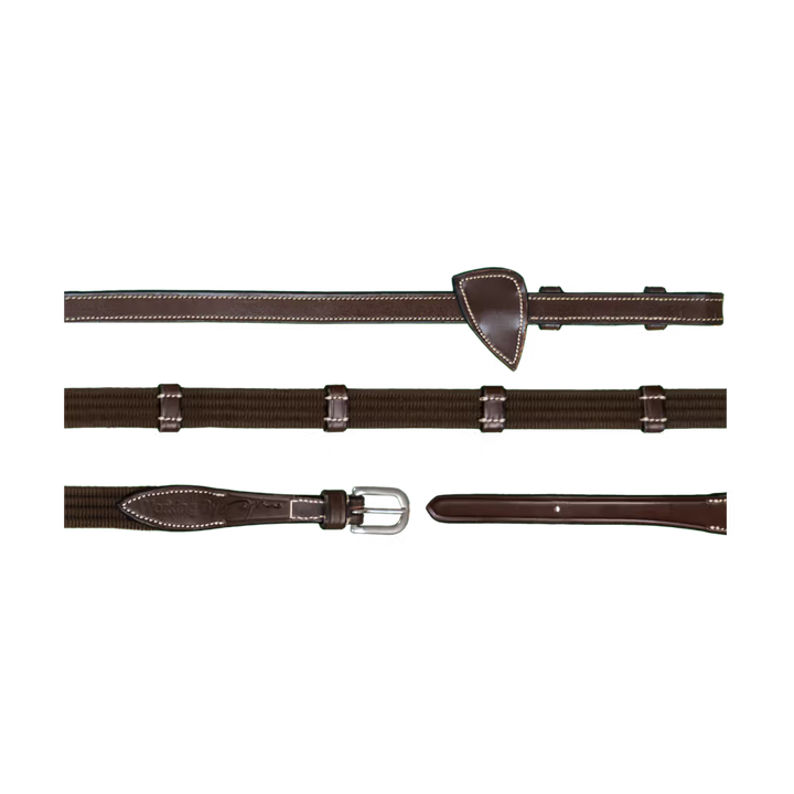 5/8" Web Reins With 9 Leather Loops