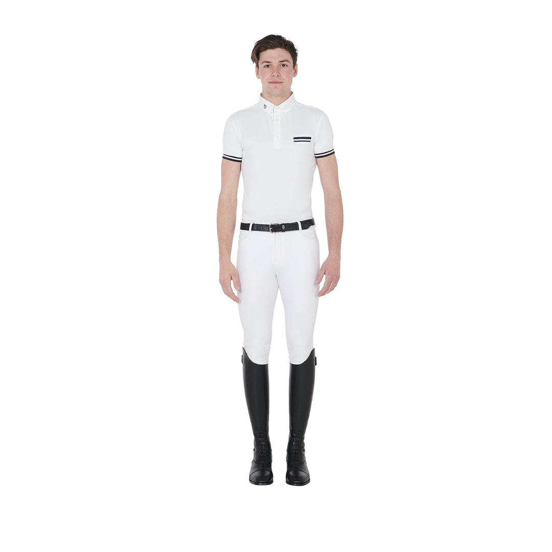 Men's Slim Fit Competition Polo Shirt With Black Inserts
