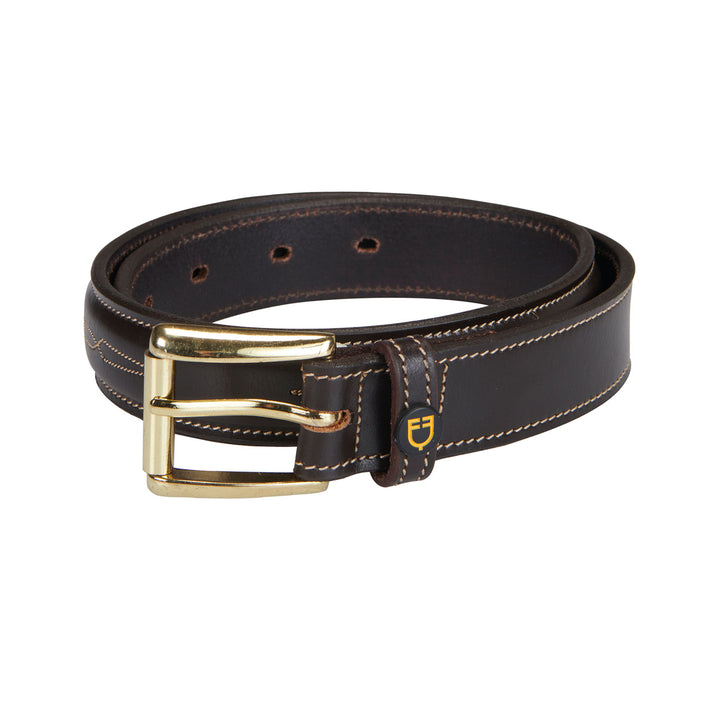 Leather belt with handcrafted embroidery