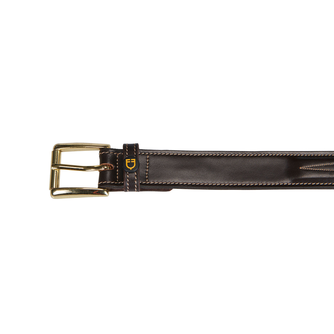 Leather belt with handcrafted embroidery