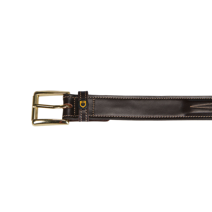 Leather belt with handcrafted embroidery