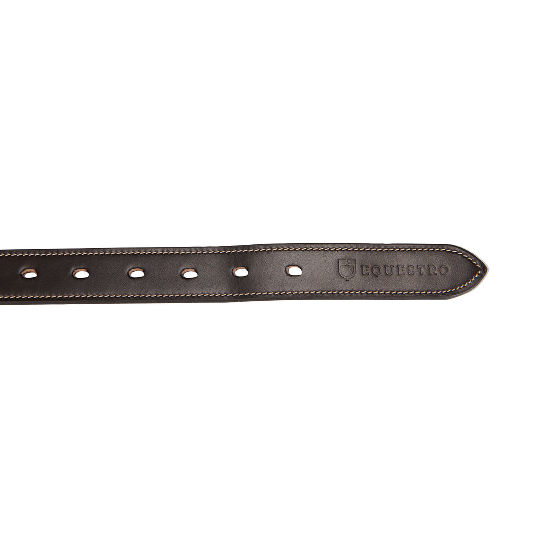 Leather belt with handcrafted embroidery