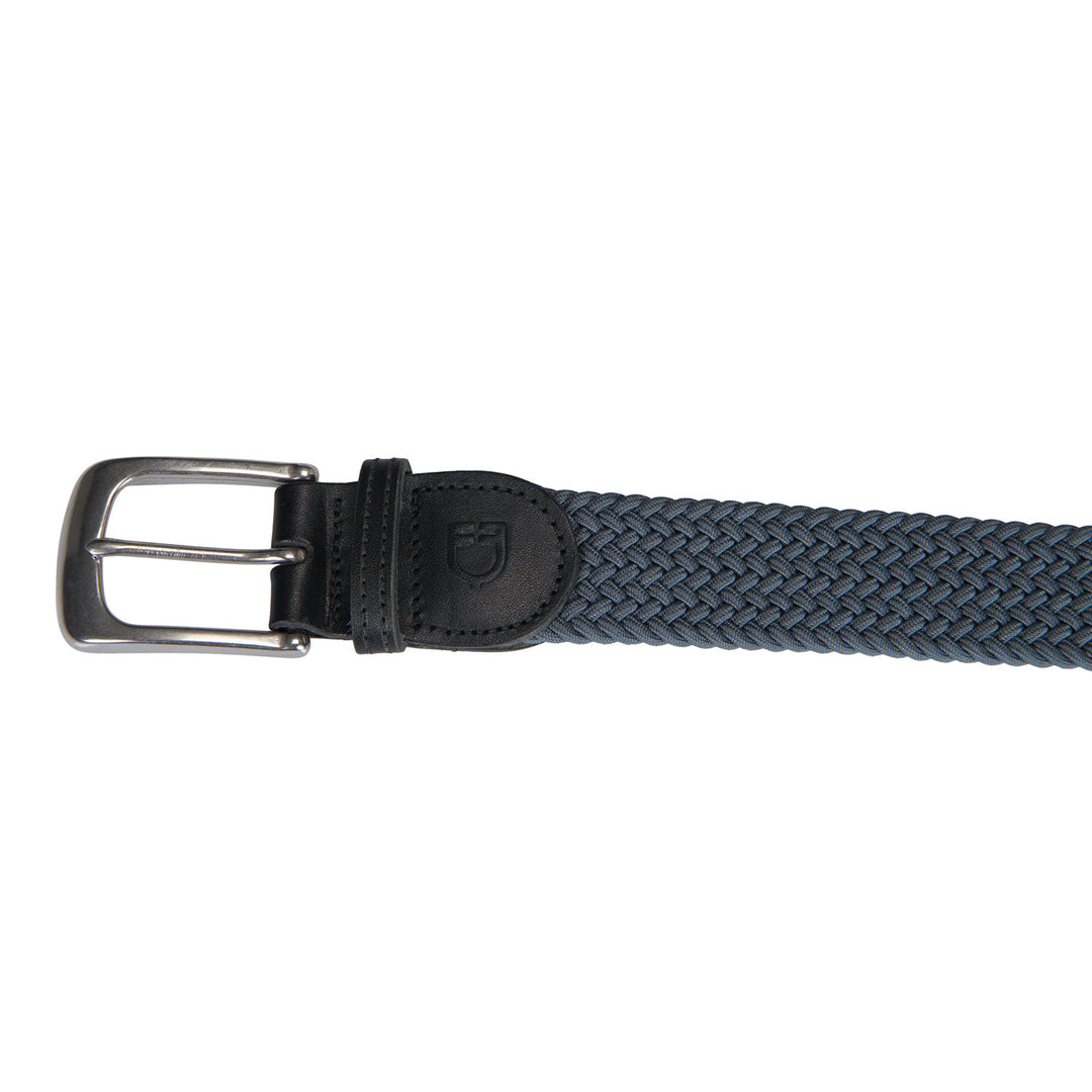 Elasticized belt crossed pattern