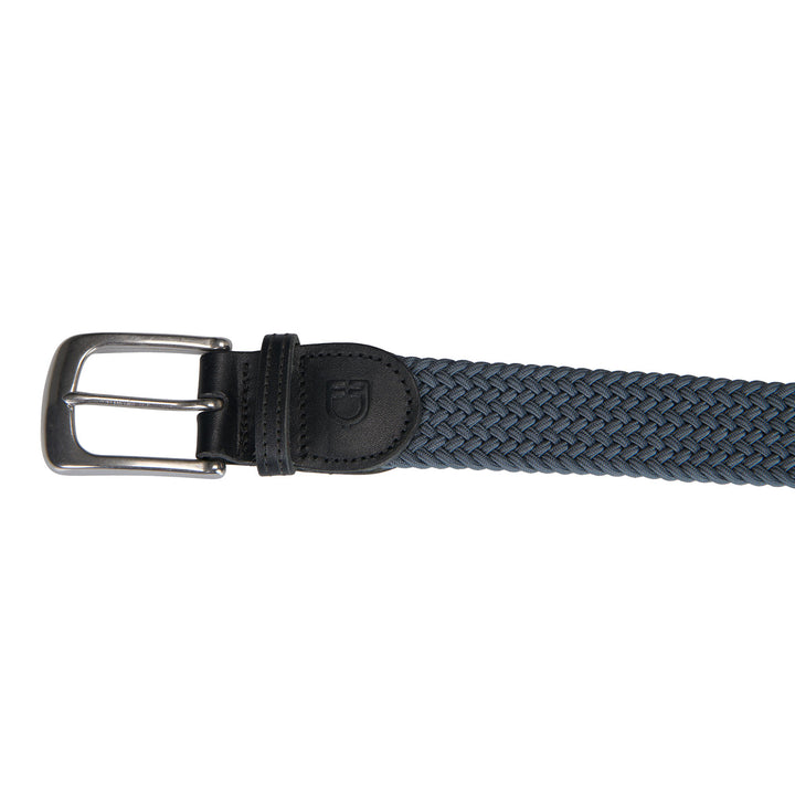 Elasticized belt crossed pattern