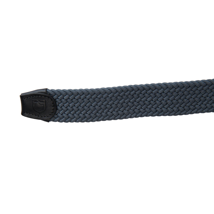Elasticized belt crossed pattern