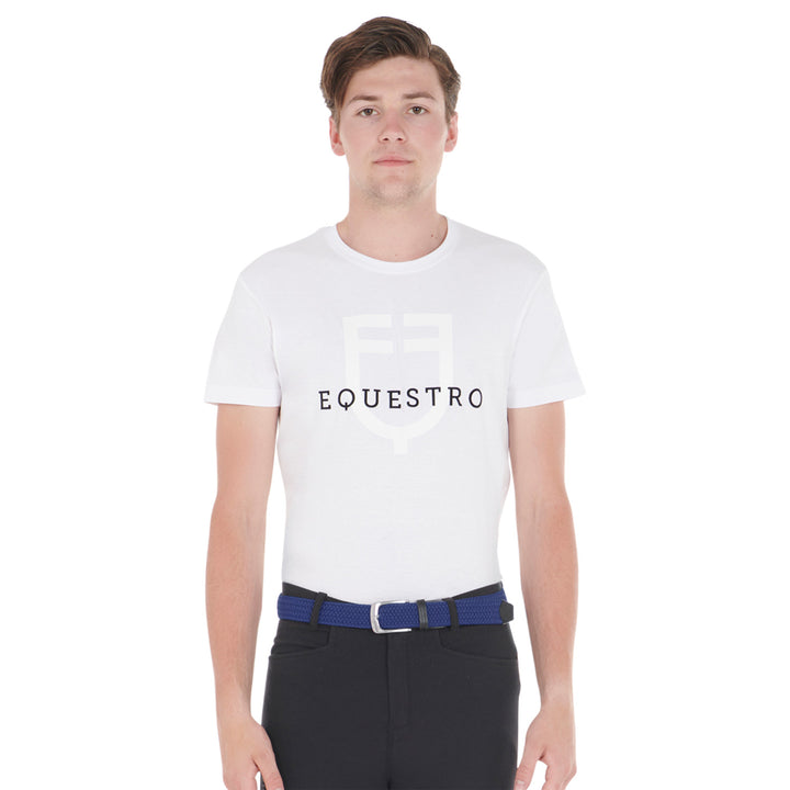 Elasticized belt crossed pattern
