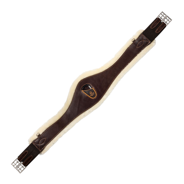 Girth with leather & removable faux sheepskin
