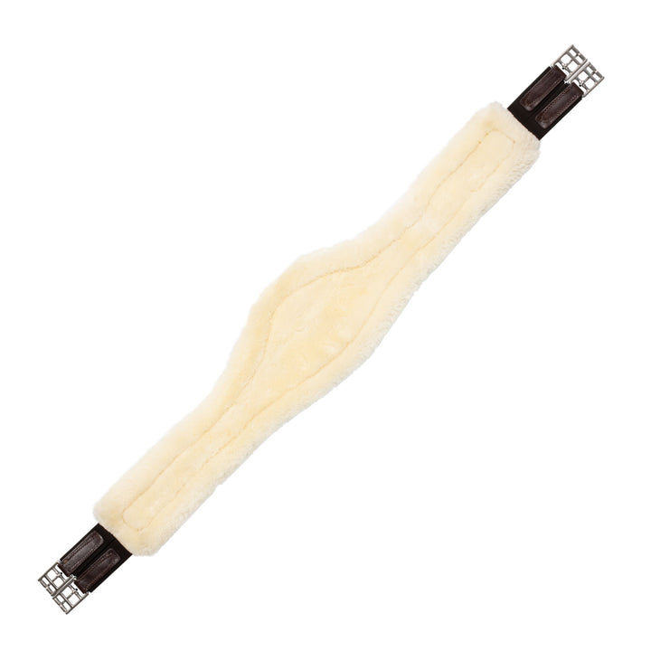 Girth with leather & removable faux sheepskin