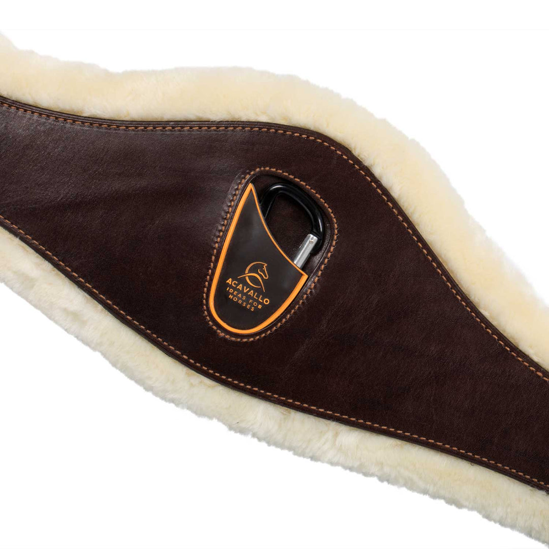 Girth with leather & removable faux sheepskin