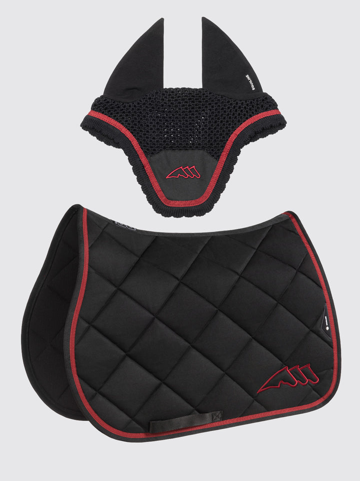 Eqchroma - Rombo Saddlepad And Ear Net Kit With Contrast Color Emboidered Logo