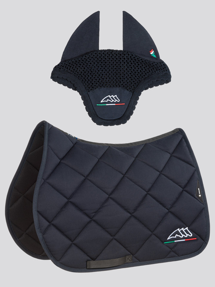 Rombo Logo It - Rombo Saddle Pad And Earnet Kit With Tricolor Logo