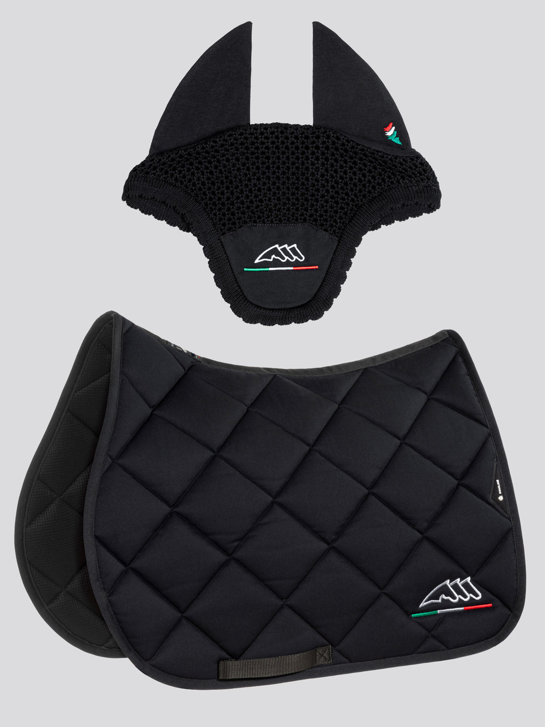 Rombo Logo It - Rombo Saddle Pad And Earnet Kit With Tricolor Logo