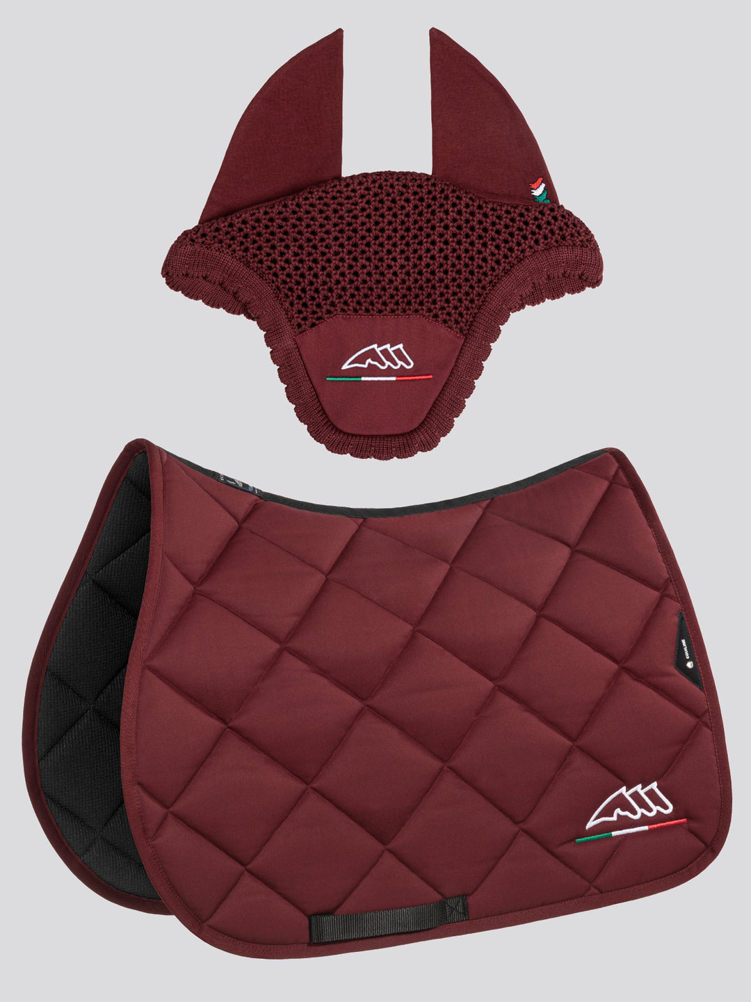 Rombo Logo It - Rombo Saddle Pad And Earnet Kit With Tricolor Logo