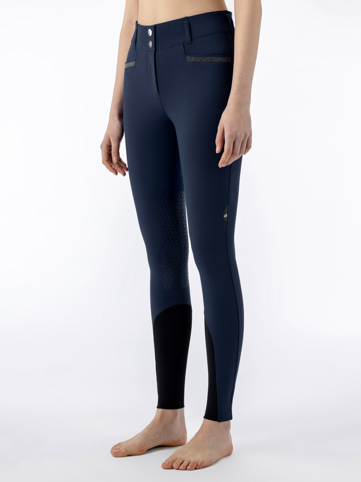 Crystalekh - Women'S Equiline Knee Grip High Waist Breeches With Crystal Fabric Inserts