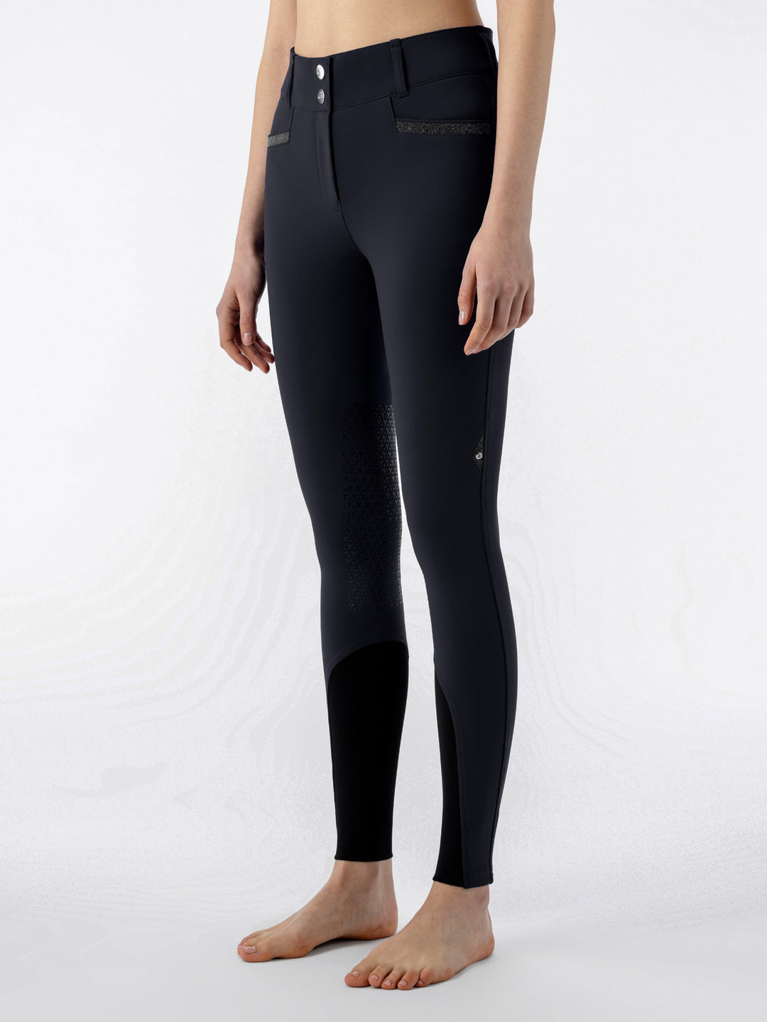 Crystalekh - Women'S Equiline Knee Grip High Waist Breeches With Crystal Fabric Inserts