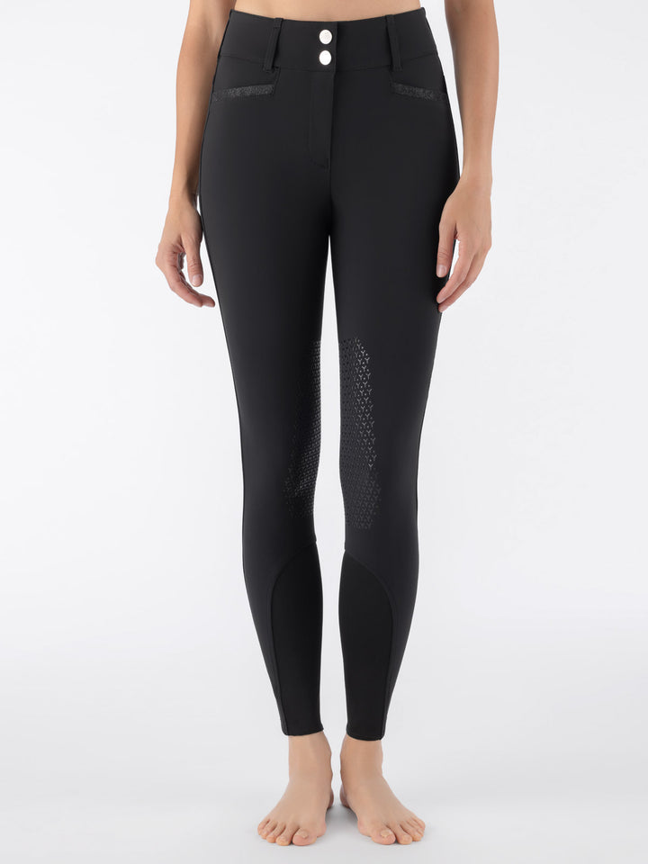 Crystalekh - Women'S Equiline Knee Grip High Waist Breeches With Crystal Fabric Inserts