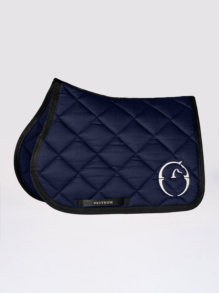 Bonn Saddle Pad & Augusta Ear Net - Navy Blue / Black