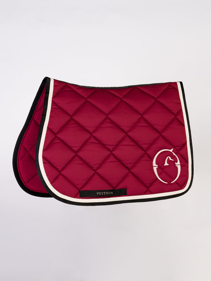 Bonn Saddle Pad & Augusta Ear Net - Burgundy White / Black