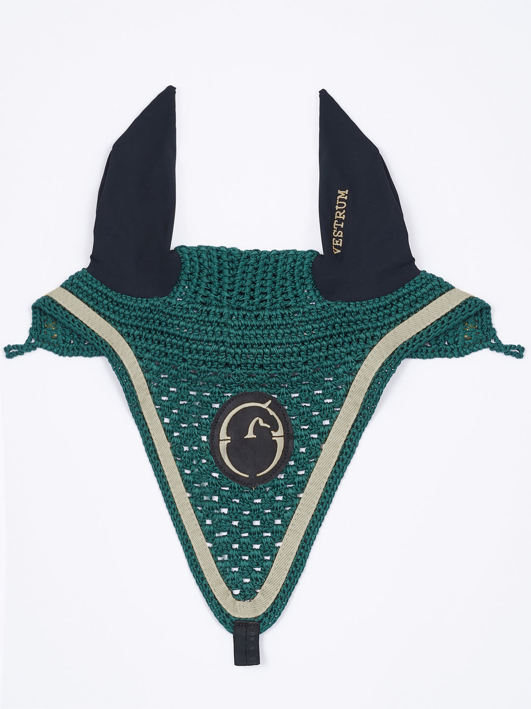 Bonn Saddle Pad & Augusta Ear Net - Green / Beige