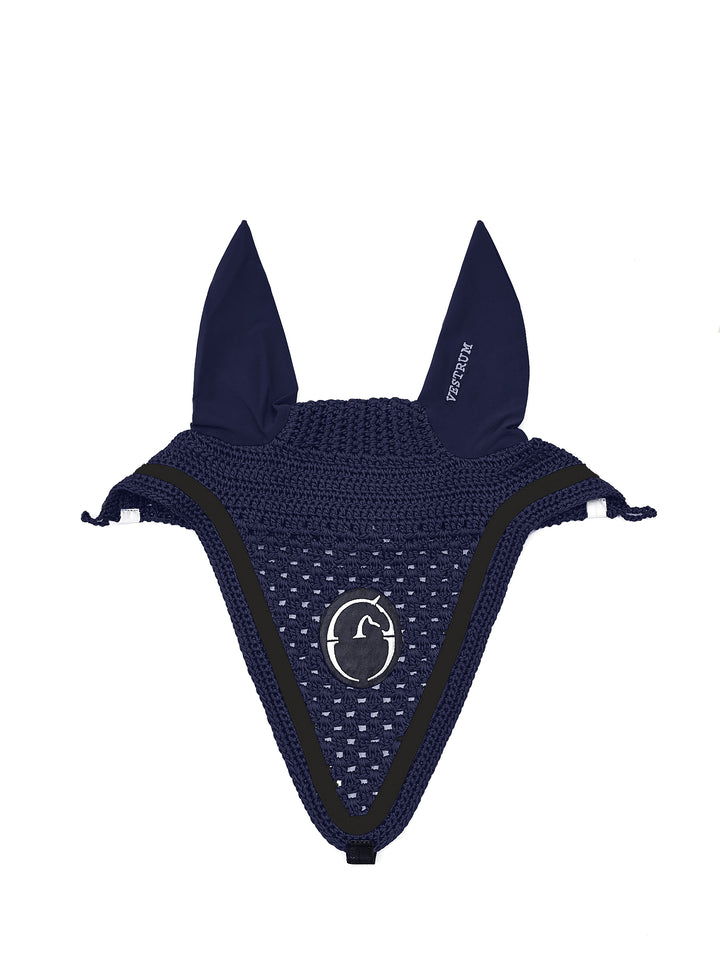 Bonn Saddle Pad & Augusta Ear Net - Navy Blue / Black