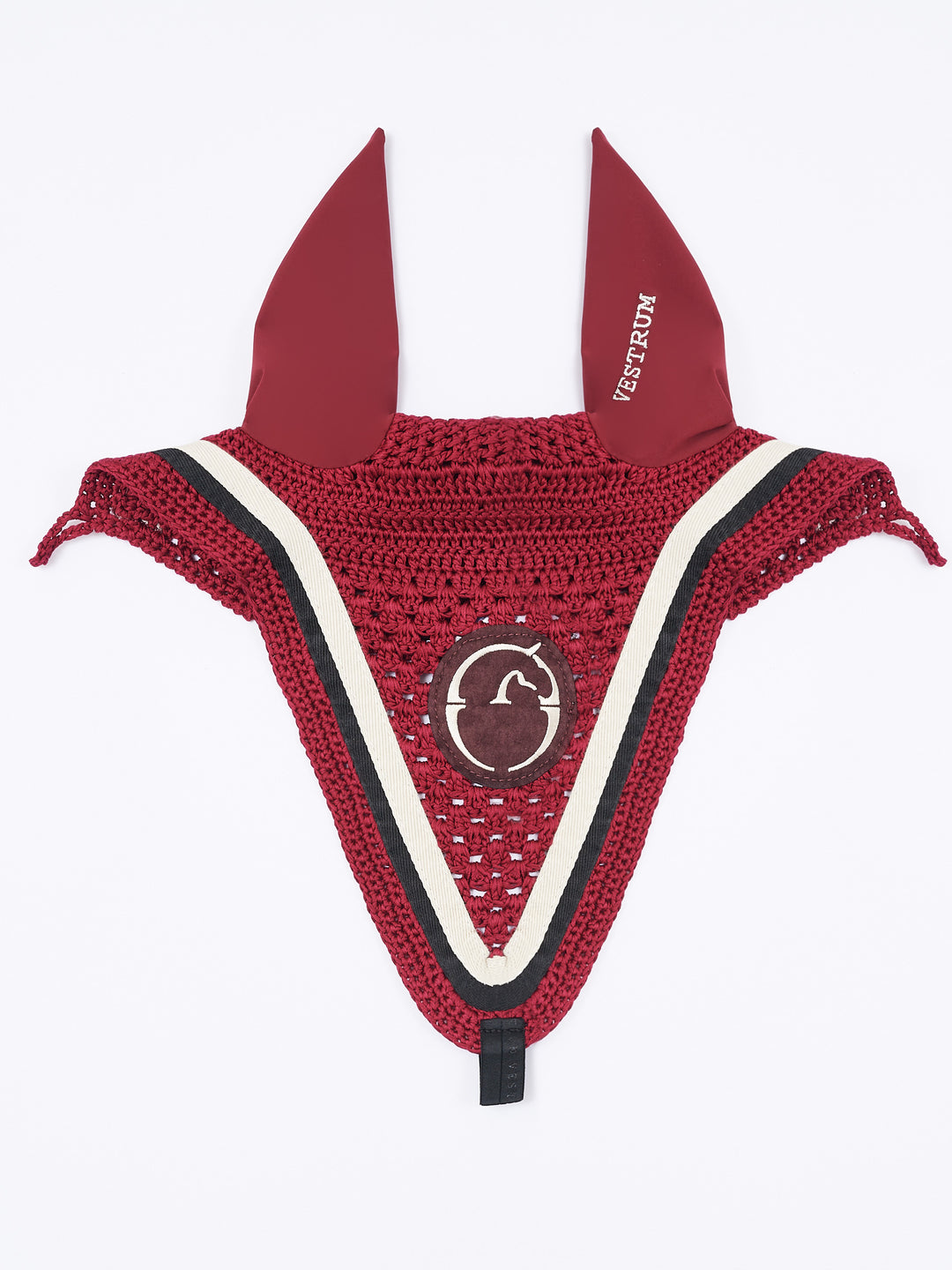 Bonn Saddle Pad & Augusta Ear Net - Burgundy White / Black