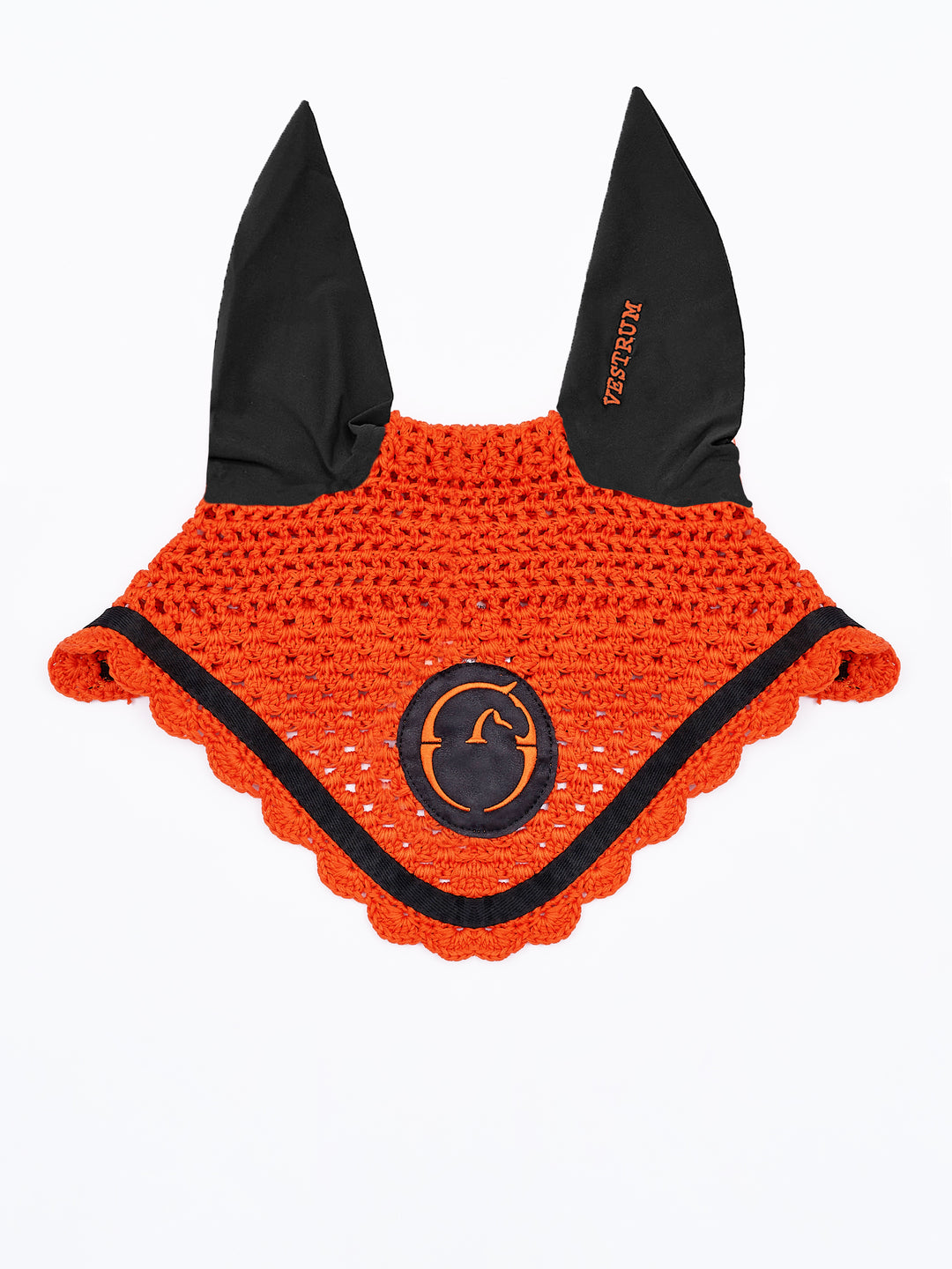 Bonn Saddle Pad & Leeds Ear Net - Orange / Black