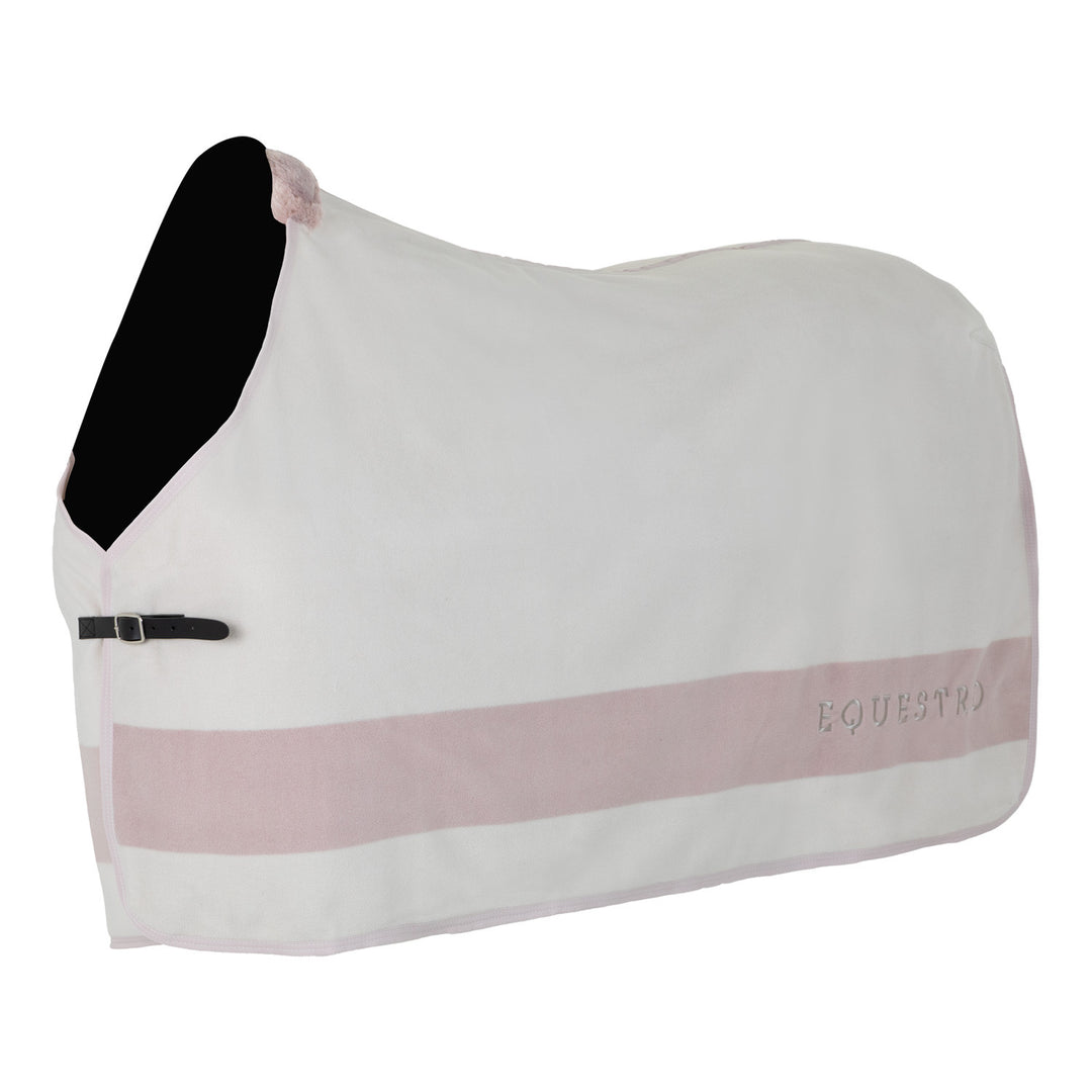 Fleece Rug With Contrasting Details - White Sand / Hushed Violet
