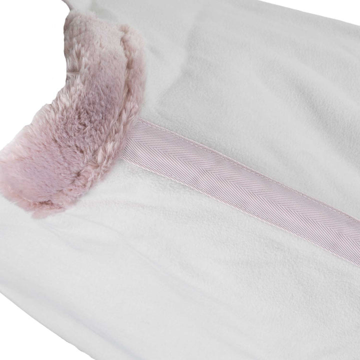Fleece Rug With Contrasting Details - White Sand / Hushed Violet