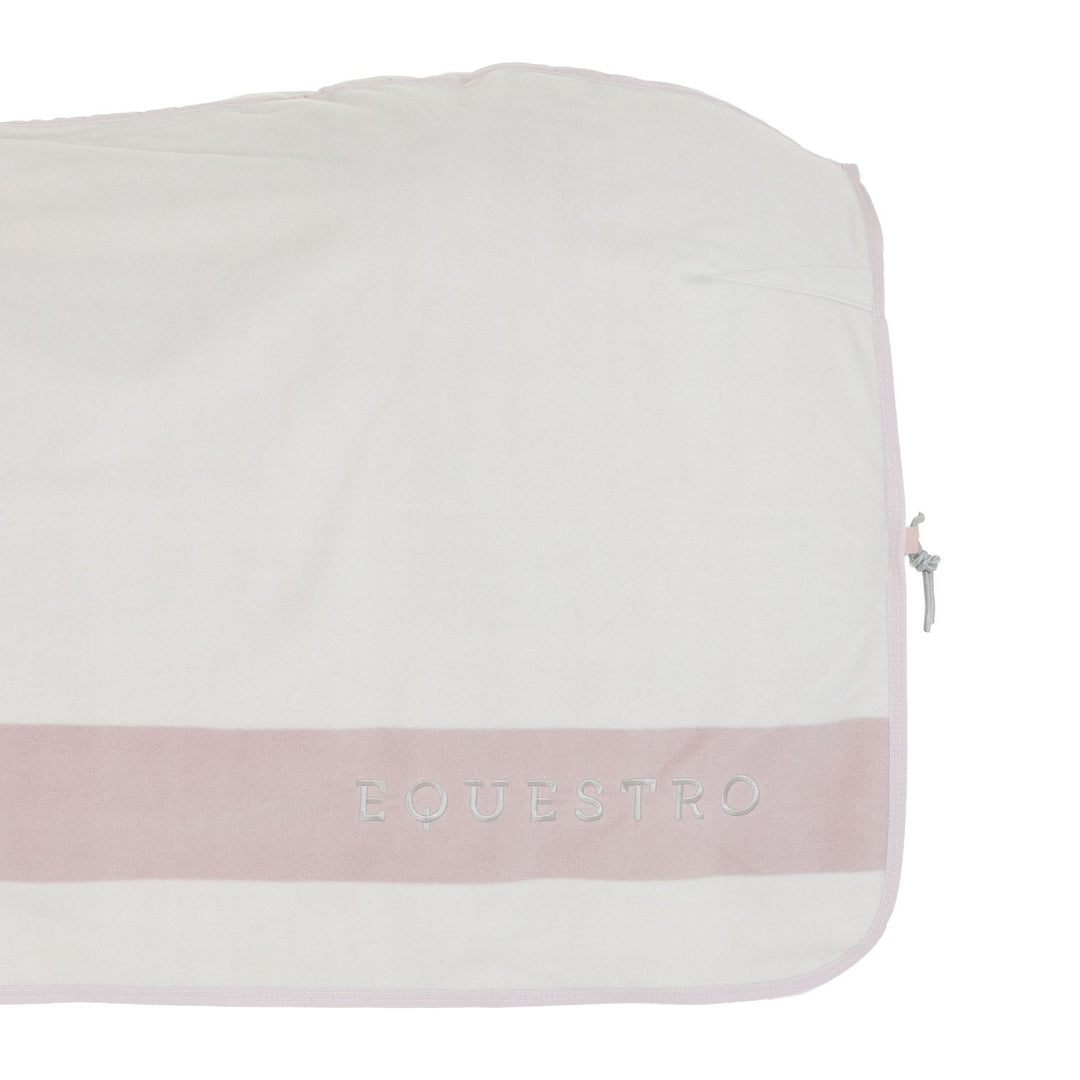Fleece Rug With Contrasting Details - White Sand / Hushed Violet