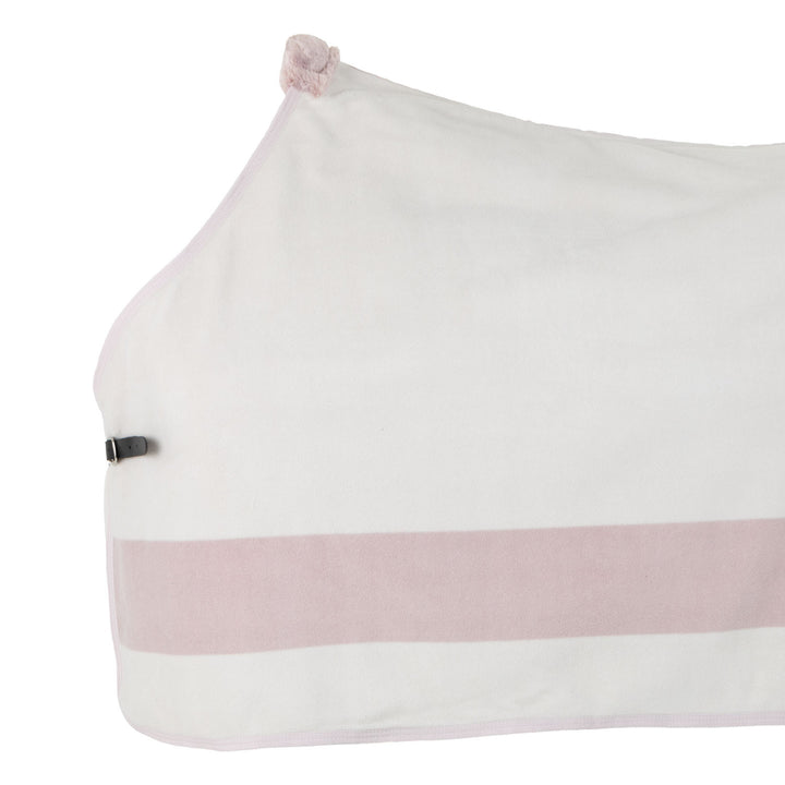 Fleece Rug With Contrasting Details - White Sand / Hushed Violet