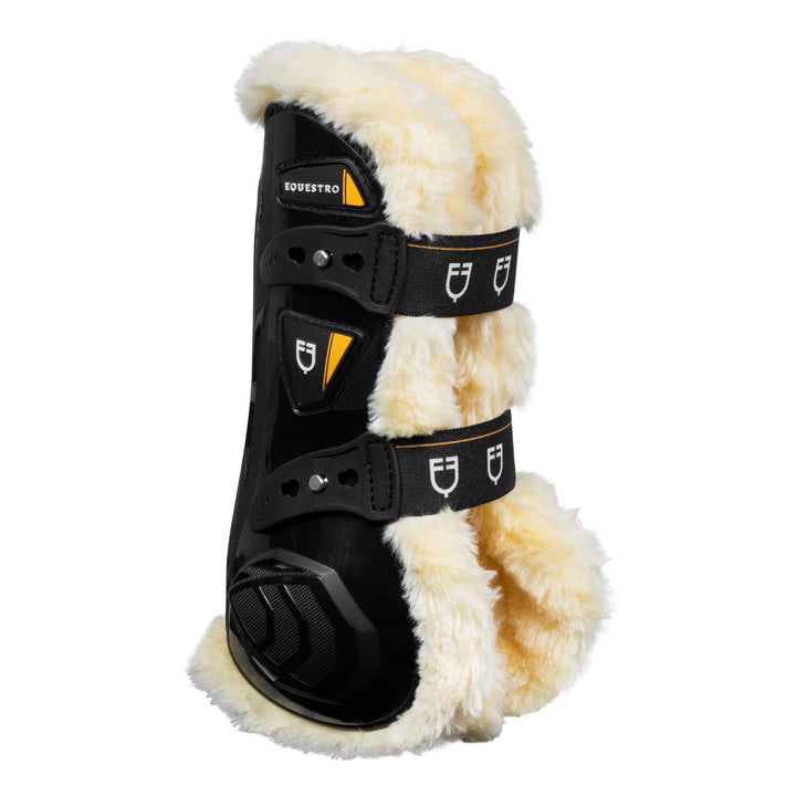 Synthetic sheepskin quick release tendon boots