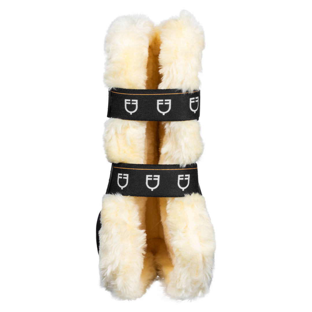 Synthetic sheepskin quick release tendon boots