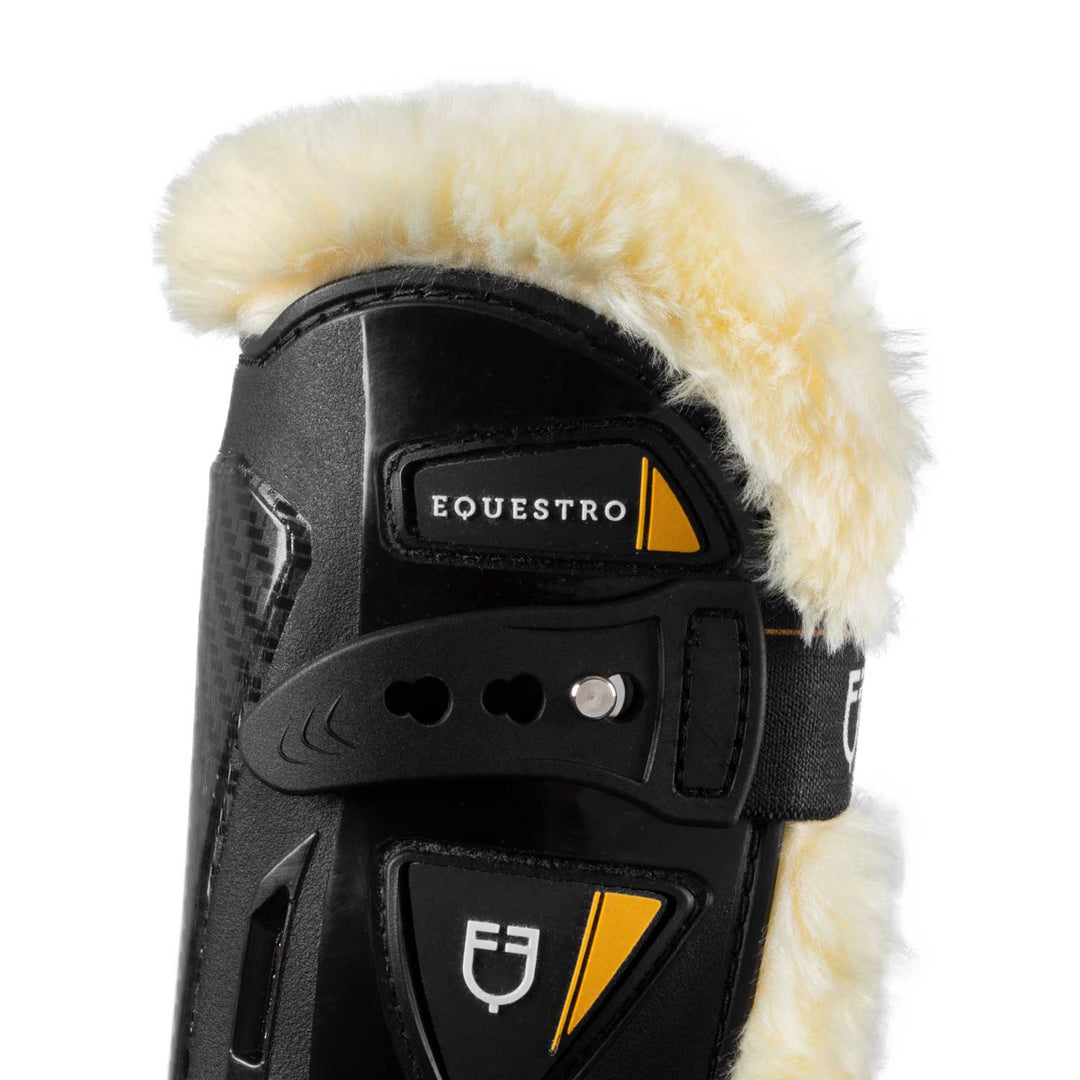 Synthetic sheepskin quick release tendon boots