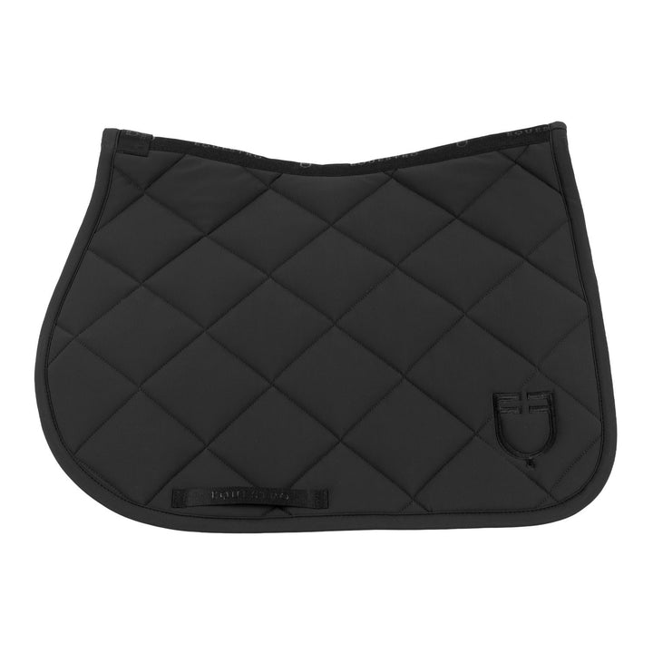 Jumping Saddle Pad With Diamond Quilting And Embroidered Logo - Black