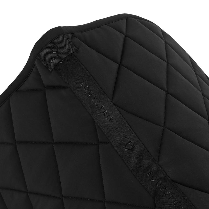 Jumping Saddle Pad With Diamond Quilting And Embroidered Logo - Black